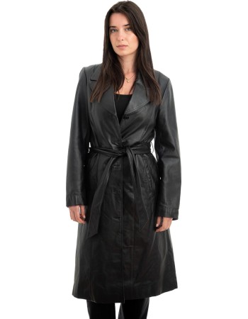 Γνήσιο Γυναικέιο Δερμάτινο Παλτό - H1