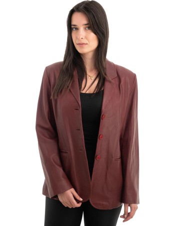 Γνήσιο Γυναικέιο Δερμάτινο Σακάκι - H2