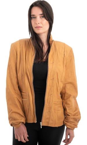 Γνήσιο Γυναικέιο Δερμάτινο Μπουφάν - H3