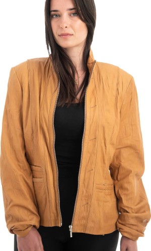 Γνήσιο Γυναικέιο Δερμάτινο Μπουφάν - H3