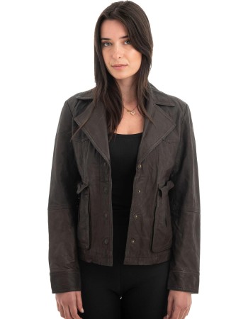 Γνήσιο Γυναικέιο Δερμάτινο Σακάκι - H6