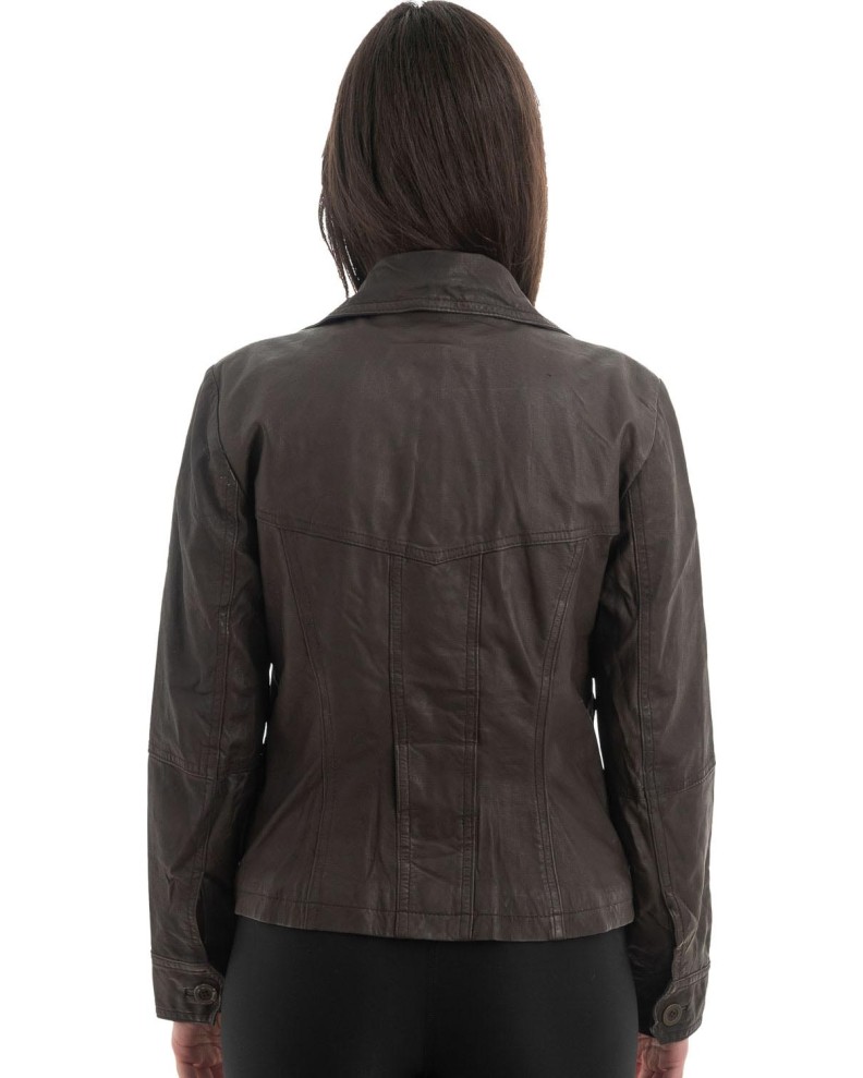 Γνήσιο Γυναικέιο Δερμάτινο Σακάκι - H6