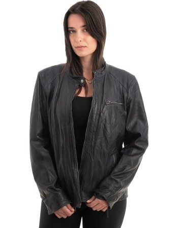 Γνήσιο Γυναικέιο Δερμάτινο Μπουφάν - H7