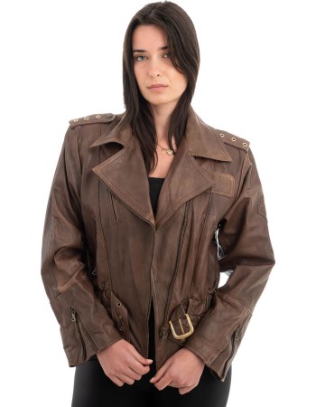 Γνήσιο Γυναικέιο Δερμάτινο Μπουφάν - H9