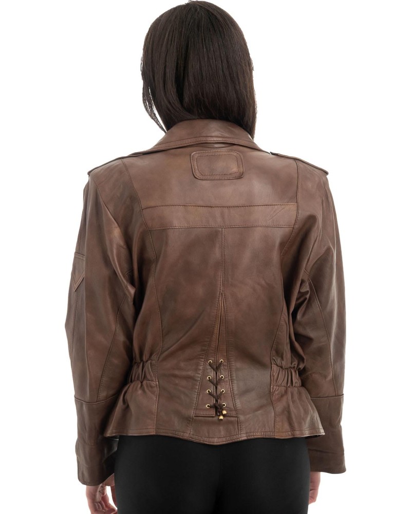 Γνήσιο Γυναικέιο Δερμάτινο Μπουφάν - H9