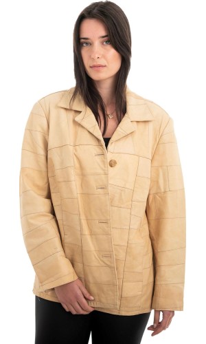 Γνήσιο Γυναικέιο Δερμάτινο Σακάκι - H10