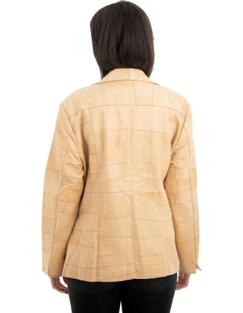 Γνήσιο Γυναικέιο Δερμάτινο Σακάκι - H10