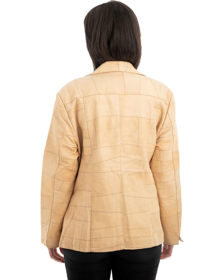 Γνήσιο Γυναικέιο Δερμάτινο Σακάκι - H10