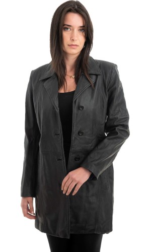 Γνήσιο Γυναικέιο Δερμάτινο Παλτό - H11