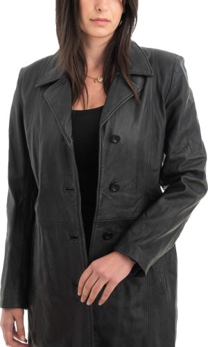 Γνήσιο Γυναικέιο Δερμάτινο Παλτό - H11