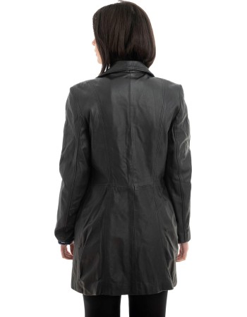 Γνήσιο Γυναικέιο Δερμάτινο Παλτό - H11