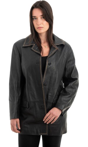 Γνήσιο Γυναικέιο Δερμάτινο Σακάκι - H12