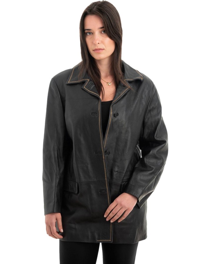 Γνήσιο Γυναικέιο Δερμάτινο Σακάκι - H12