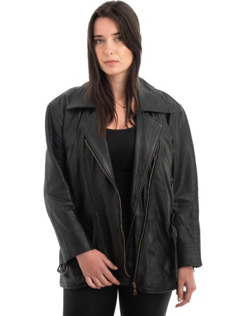 Γνήσιο Γυναικέιο Δερμάτινο Μπουφάν - H13