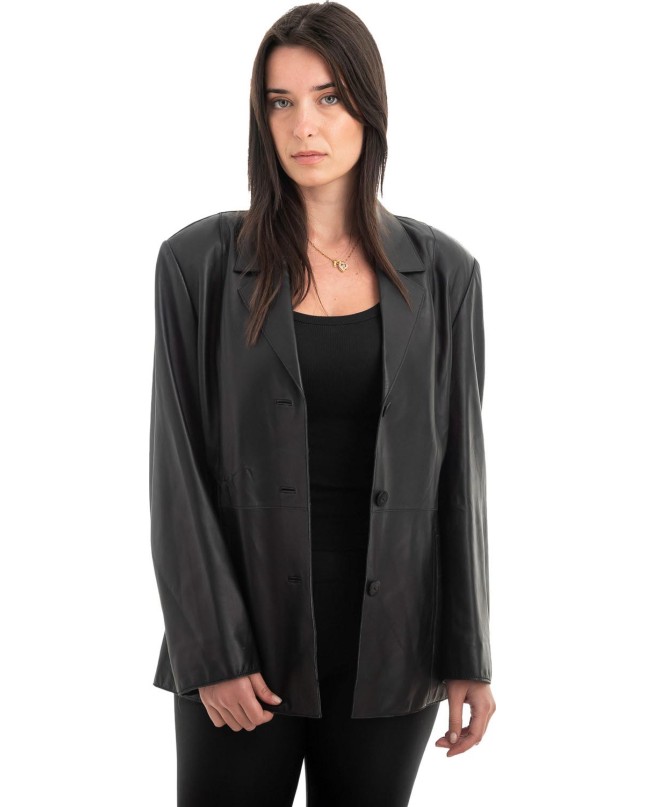 Γνήσιο Γυναικέιο Δερμάτινο Σακάκι - H16