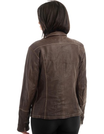 Γνήσιο Γυναικέιο Δερμάτινο Μπουφάν - H18