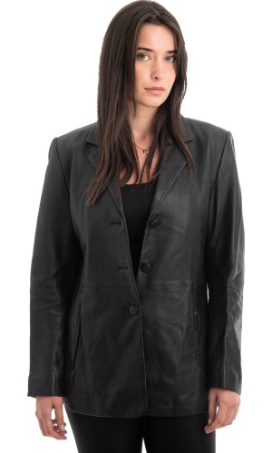 Γνήσιο Γυναικέιο Δερμάτινο Σακάκι - H19