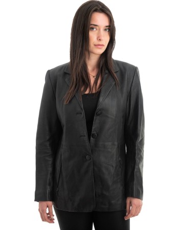 Γνήσιο Γυναικέιο Δερμάτινο Σακάκι - H19