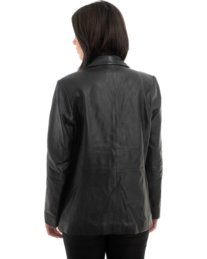 Γνήσιο Γυναικέιο Δερμάτινο Σακάκι - H19