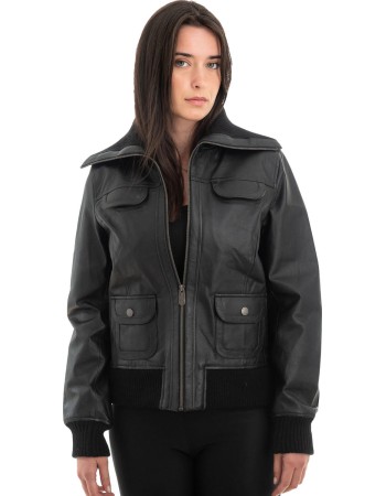 Γνήσιο Γυναικέιο Δερμάτινο Μπουφάν - H23