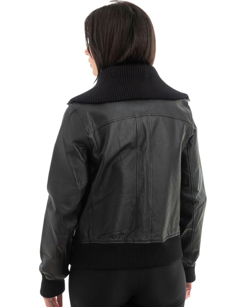 Γνήσιο Γυναικέιο Δερμάτινο Μπουφάν - H23