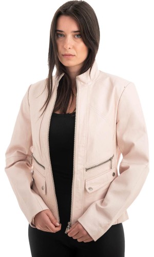 Γνήσιο Γυναικέιο Δερμάτινο Μπουφάν - H24