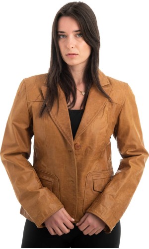 Γνήσιο Γυναικέιο Δερμάτινο Σακάκι - H25