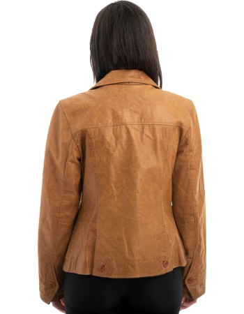 Γνήσιο Γυναικέιο Δερμάτινο Σακάκι - H25