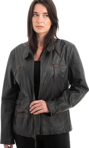 Γνήσιο Γυναικέιο Δερμάτινο Μπουφάν - H27