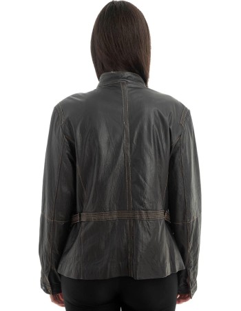 Γνήσιο Γυναικέιο Δερμάτινο Μπουφάν - H27