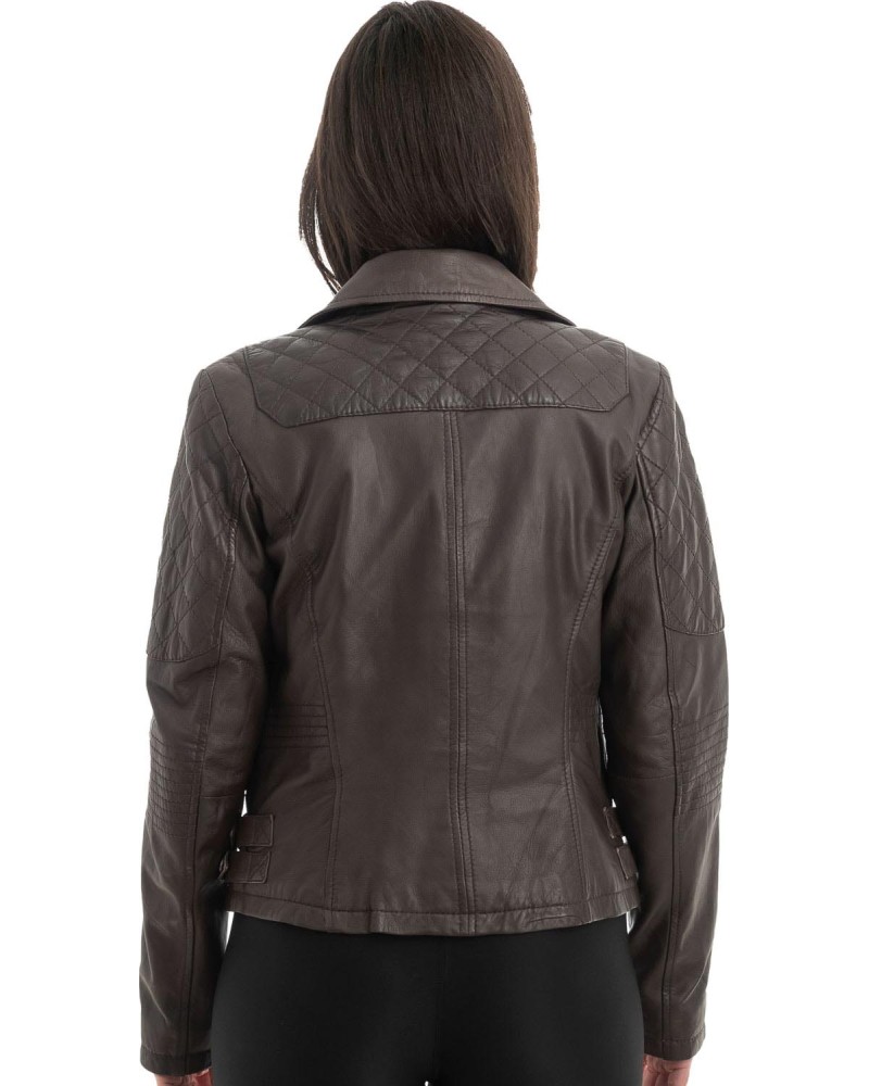 Γνήσιο Γυναικέιο Δερμάτινο Μπουφάν - H31