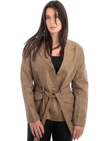 Γνήσιο Γυναικέιο Δερμάτινο Σακάκι - H33
