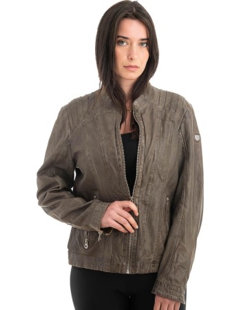 Γνήσιο Γυναικέιο Δερμάτινο Μπουφάν - H34