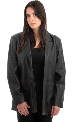Γνήσιο Γυναικέιο Δερμάτινο Σακάκι - H36