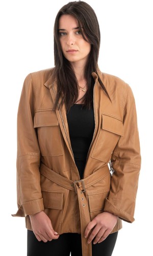 Γνήσιο Γυναικέιο Δερμάτινο Μπουφάν - H37