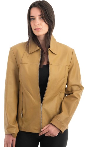 Γνήσιο Γυναικέιο Δερμάτινο Μπουφάν - H39