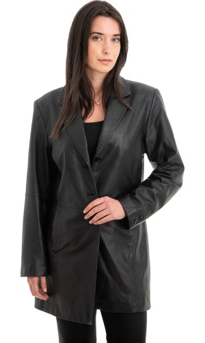 Γνήσιο Γυναικέιο Δερμάτινο Παλτό - H43