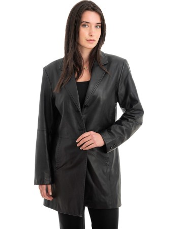 Γνήσιο Γυναικέιο Δερμάτινο Παλτό - H43