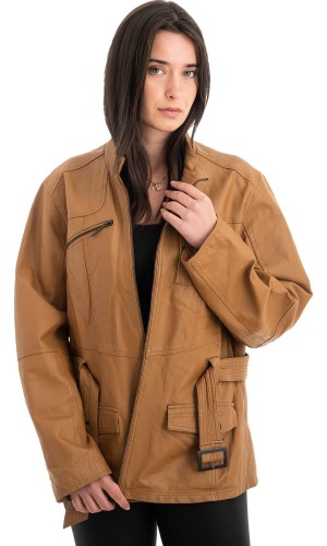 Γνήσιο Γυναικέιο Δερμάτινο Μπουφάν - H45