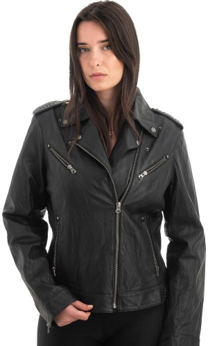 Γνήσιο Γυναικέιο Δερμάτινο Μπουφάν - H46