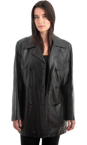 Γνήσιο Γυναικέιο Δερμάτινο Παλτό - H49