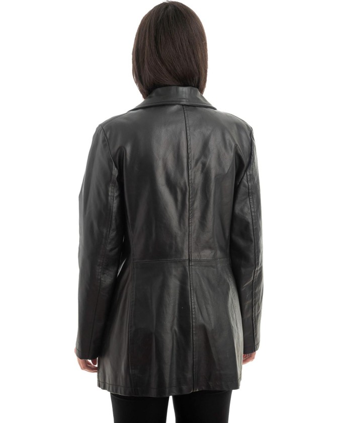 Γνήσιο Γυναικέιο Δερμάτινο Παλτό - H49