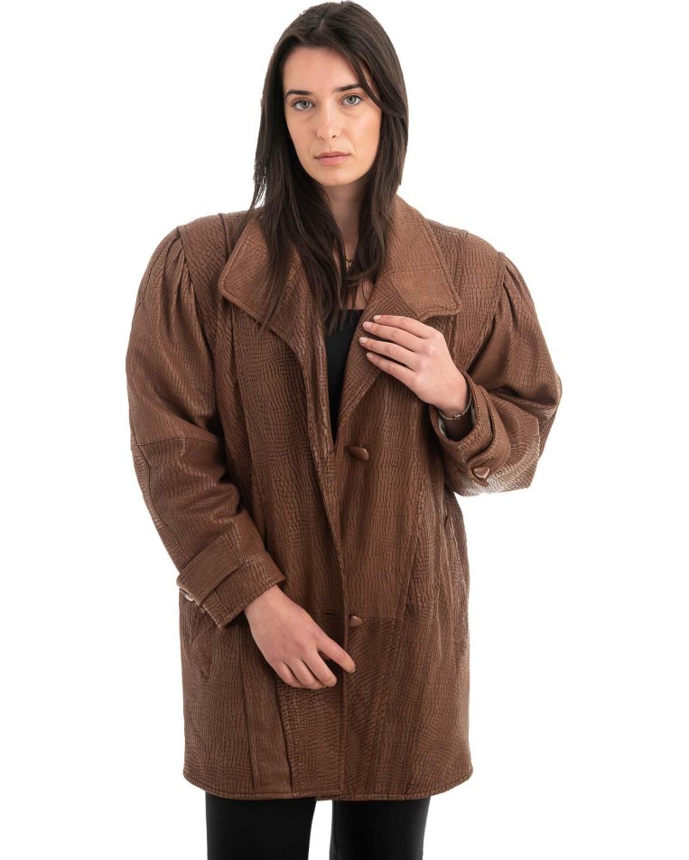 Γνήσιο Γυναικέιο Δερμάτινο Μπουφάν - H50