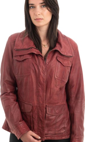 Γνήσιο Γυναικέιο Δερμάτινο Μπουφάν - H52