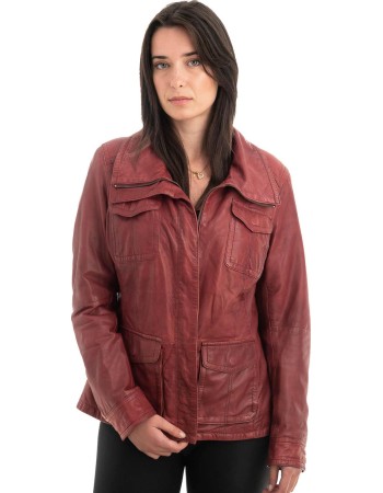 Γνήσιο Γυναικέιο Δερμάτινο Μπουφάν - H52