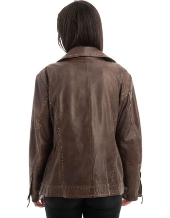 Γνήσιο Γυναικέιο Δερμάτινο Μπουφάν - H53