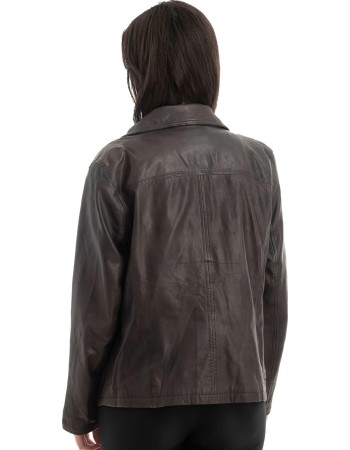 Γνήσιο Γυναικέιο Δερμάτινο Μπουφάν - H54