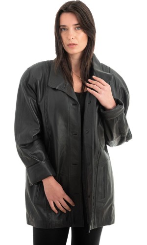 Γνήσιο Γυναικέιο Δερμάτινο Μπουφάν - H56