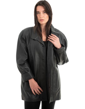 Γνήσιο Γυναικέιο Δερμάτινο Μπουφάν - H56