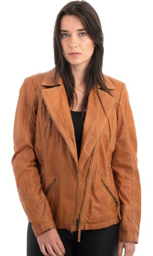 Γνήσιο Γυναικέιο Δερμάτινο Μπουφάν - H57